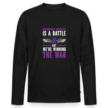 La polyarthrite rhumatoïde est une lutte, mais nous - T-shirt manches longues Premium bio Homme - noir - Devant - Nico (187cm)