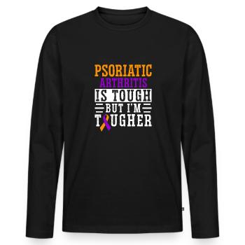 L'arthrite psoriasique est dure mais je le suis - T-shirt manches longues Premium bio Homme - noir - Devant - Nico (187cm)
