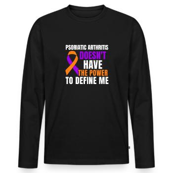 L’arthrite psoriasique n’a pas le pouvoir de me rendre - T-shirt manches longues Premium bio Homme - noir - Devant - Nico (187cm)
