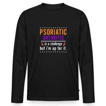 Psoriatic Arthritis Is A Challenge - Men's Premium Organic Long Sleeve Shirt - black - Front - Nico (187cm)