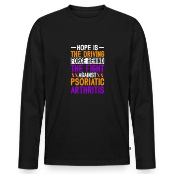 L'espoir est le moteur de la lutte contre - T-shirt manches longues Premium bio Homme - noir - Devant - Nico (187cm)