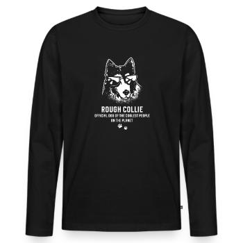 Longhair Collie Rough Collie Dog - Men's Premium Organic Long Sleeve Shirt - black - Front - Nico (187cm)