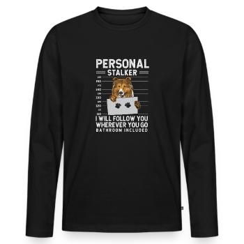 Longhair Collie Rough Collie Dog - Men's Premium Organic Long Sleeve Shirt - black - Front - Nico (187cm)