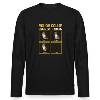 Collie à poil long Collie rugueux Chien - T-shirt manches longues Premium bio Homme - noir - Devant - Nico (187cm)