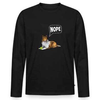Long-haired Collie Rough Collie Dog - Men's Premium Organic Long Sleeve Shirt - black - Front - Nico (187cm)