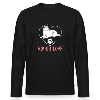 Collie à poil long Collie rugueux Chien - T-shirt manches longues Premium bio Homme - noir - Devant - Nico (187cm)