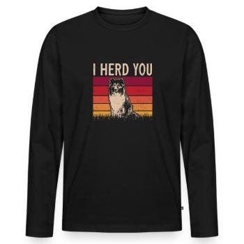 Collie à poil long Collie rugueux Chien - T-shirt manches longues Premium bio Homme - noir - Devant - Nico (187cm)