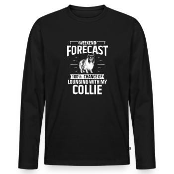 Longhair Collie Rough Collie Dog - Men's Premium Organic Long Sleeve Shirt - black - Front - Nico (187cm)