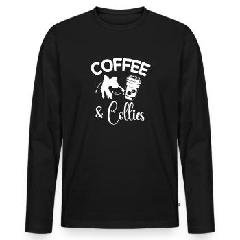 Long-haired Collie Rough Collie Dog - Men's Premium Organic Long Sleeve Shirt - black - Front - Nico (187cm)