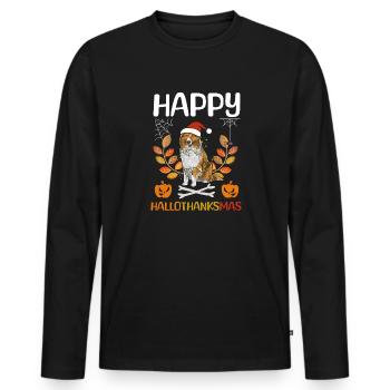 Longhair Collie Rough Collie Dog - Men's Premium Organic Long Sleeve Shirt - black - Front - Nico (187cm)