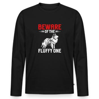 Longhair Collie Rough Collie Dog - Men's Premium Organic Long Sleeve Shirt - black - Front - Nico (187cm)