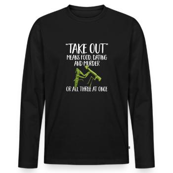 Mante religieuse, collectionneur d’insectes, entomologiste - T-shirt manches longues Premium bio Homme - noir - Devant - Nico (187cm)