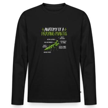 Mante religieuse, collectionneur d’insectes, entomologiste - T-shirt manches longues Premium bio Homme - noir - Devant - Nico (187cm)
