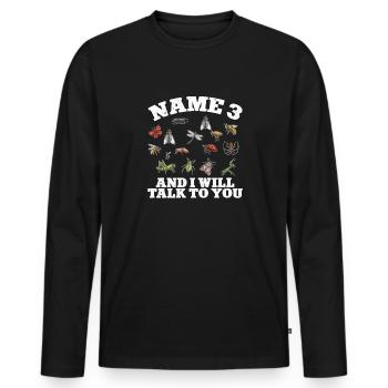 Insect collectors, insects, beetle lovers, entomologists - Men's Premium Organic Long Sleeve Shirt - black - Front - Nico (187cm)