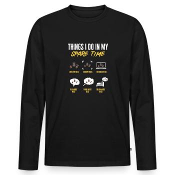 Insect collectors, insects, beetle lovers, entomologists - Men's Premium Organic Long Sleeve Shirt - black - Front - Nico (187cm)
