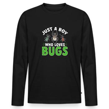 Insect collectors, insects, beetle lovers, entomologists - Men's Premium Organic Long Sleeve Shirt - black - Front - Nico (187cm)