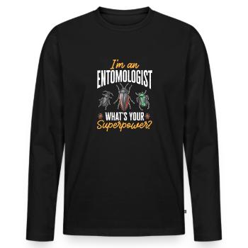 Collectionneur d’insectes Insectes, Amateur de coléoptères, Entomologiste - T-shirt manches longues Premium bio Homme - noir - Devant - Nico (187cm)