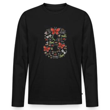 Insect collectors, insects, beetle lovers, entomologists - Men's Premium Organic Long Sleeve Shirt - black - Front - Nico (187cm)