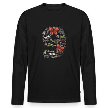Insect collectors, insects, beetle lovers, entomologists - Men's Premium Organic Long Sleeve Shirt - black - Front - Nico (187cm)