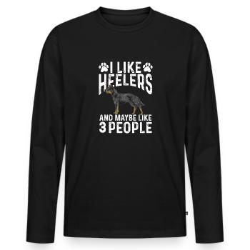 Australian Cattle Dog Red Blue Heeler - Men's Premium Organic Long Sleeve Shirt - black - Front - Nico (187cm)
