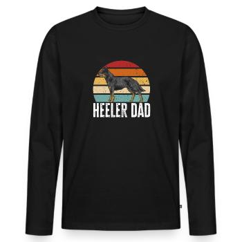 Bouvier australien Red Blue Heeler - T-shirt manches longues Premium bio Homme - noir - Devant - Nico (187cm)