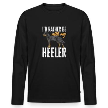 Bouvier australien Red Blue Heeler - T-shirt manches longues Premium bio Homme - noir - Devant - Nico (187cm)
