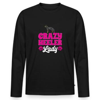 Australian Cattle Dog Red Blue Heeler - Men's Premium Organic Long Sleeve Shirt - black - Front - Nico (187cm)