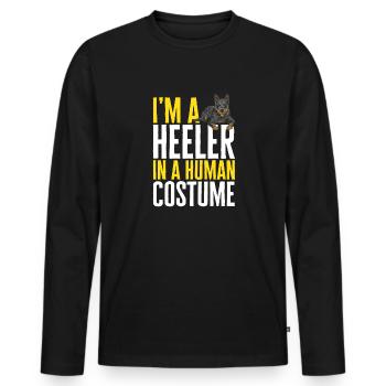 Australian Cattle Dog Red Blue Heeler - Männer Premium Bio Langarmshirt - Schwarz - Vorne - Nico (187cm)