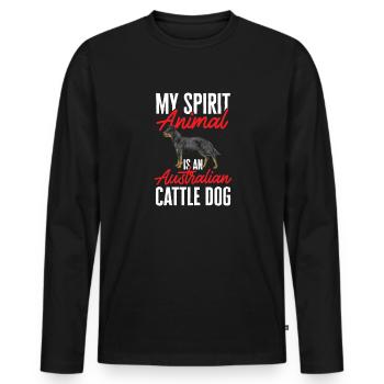 Australian Cattle Dog Red Blue Heeler - Men's Premium Organic Long Sleeve Shirt - black - Front - Nico (187cm)