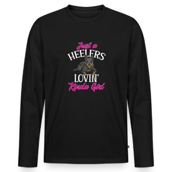 Bouvier australien Red Blue Heeler - T-shirt manches longues Premium bio Homme - noir - Devant - Nico (187cm)