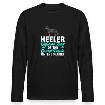 Australian Cattle Dog Red Blue Heeler - Männer Premium Bio Langarmshirt - Schwarz - Vorne - Nico (187cm)