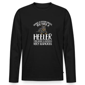 Bouvier australien Red Blue Heeler - T-shirt manches longues Premium bio Homme - noir - Devant - Nico (187cm)