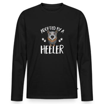 Bouvier australien chien rouge bleu talon - T-shirt manches longues Premium bio Homme - noir - Devant - Nico (187cm)