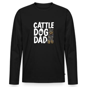 Australian Cattle Dog Red Blue Heeler - Männer Premium Bio Langarmshirt - Schwarz - Vorne - Nico (187cm)