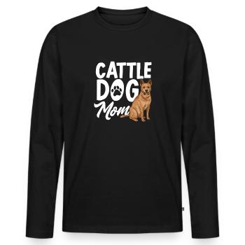Bouvier australien chien rouge bleu talon - T-shirt manches longues Premium bio Homme - noir - Devant - Nico (187cm)