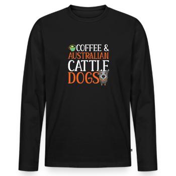 Bouvier australien Red Blue Heeler - T-shirt manches longues Premium bio Homme - noir - Devant - Nico (187cm)