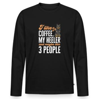 Australian Cattle Dog Red Blue Heeler - Männer Premium Bio Langarmshirt - Schwarz - Vorne - Nico (187cm)