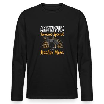 Australian Cattle Dog Red Blue Heeler - Men's Premium Organic Long Sleeve Shirt - black - Front - Nico (187cm)
