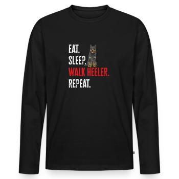 Australian Cattle Dog Red Blue Heeler - Men's Premium Organic Long Sleeve Shirt - black - Front - Nico (187cm)
