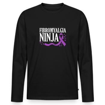 Fibromyalgia Awareness Day - Men's Premium Organic Long Sleeve Shirt - black - Front - Nico (187cm)