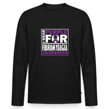 I wear purple for awareness of - Men's Premium Organic Long Sleeve Shirt - black - Front - Nico (187cm)