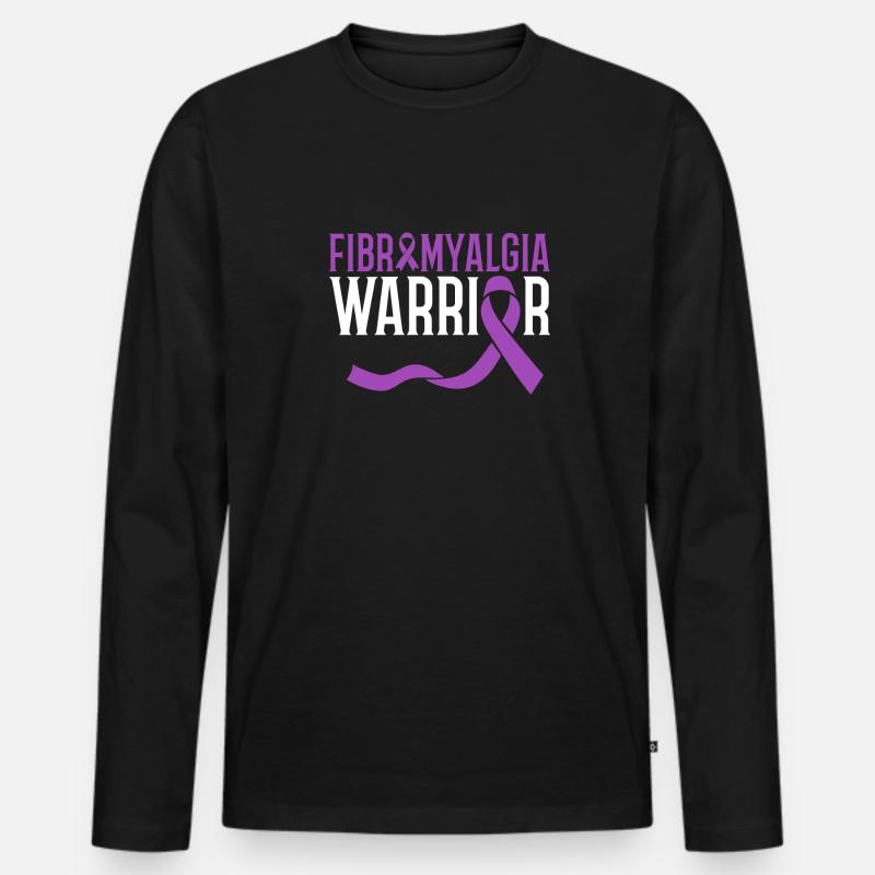 Fibromyalgie-krieger Fibromyalgie-kämpfer - Männer Premium Bio Langarmshirt - Schwarz