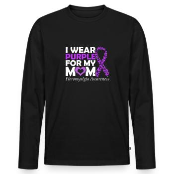 Fibromyalgia awareness I wear purple for my - Men's Premium Organic Long Sleeve Shirt - black - Front - Nico (187cm)