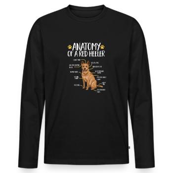 Bouvier australien Red Blue Heeler - T-shirt manches longues Premium bio Homme - noir - Devant - Nico (187cm)