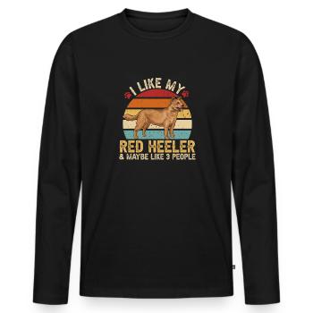 Australian Cattle Dog Red Blue Heeler - Männer Premium Bio Langarmshirt - Schwarz - Vorne - Nico (187cm)