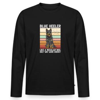 Australian Cattle Dog Red Blue Heeler - Männer Premium Bio Langarmshirt - Schwarz - Vorne - Nico (187cm)