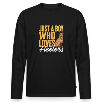 Bouvier australien Red Blue Heeler - T-shirt manches longues Premium bio Homme - noir - Devant - Nico (187cm)