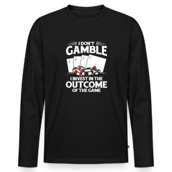 I Invest In The Outcome Of The Game Poker Aces Spa - Men's Premium Organic Long Sleeve Shirt - black - Front - Nico (187cm)