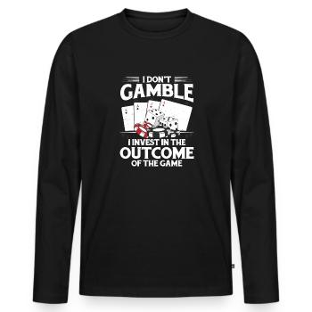 Poker I Invest In The Outcome Of The Game Flop Pla - Men's Premium Organic Long Sleeve Shirt - black - Front - Nico (187cm)