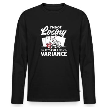 Flop Je ne perds pas ça s’appelle Variance Poker Pla - T-shirt manches longues Premium bio Homme - noir - Devant - Nico (187cm)